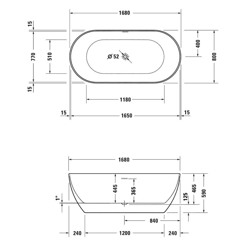 Duravit DuraKanto Badewanne 170 x 80 cm