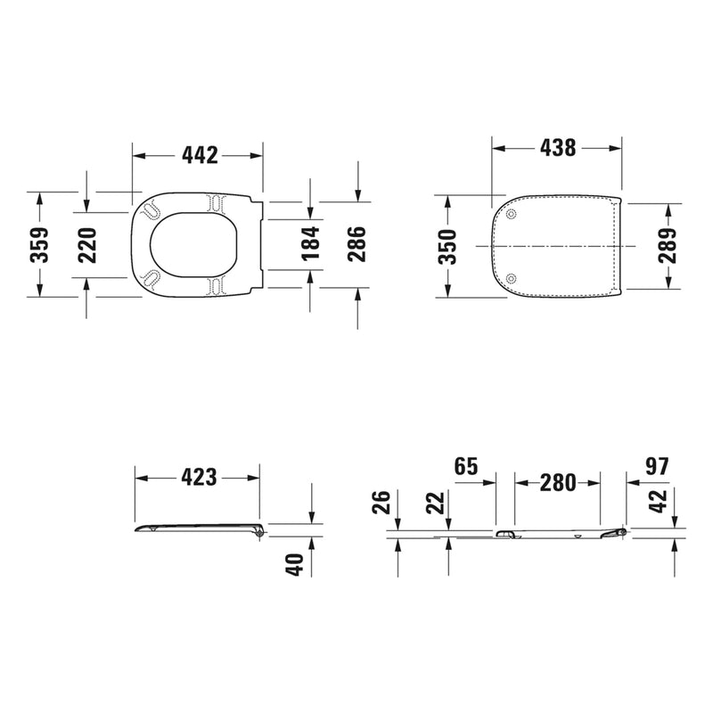 Duravit D-Code WC-Sitz mit Absenkautomatik SoftClose