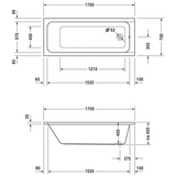 Duravit D-Code Rechteck-Badewanne 170 x 70 cm