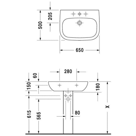 Duravit D-Code Waschtisch 65 cm