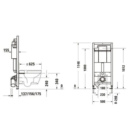 Duravit DuraSystem WC-Element, Basic, pulverbeschichtet