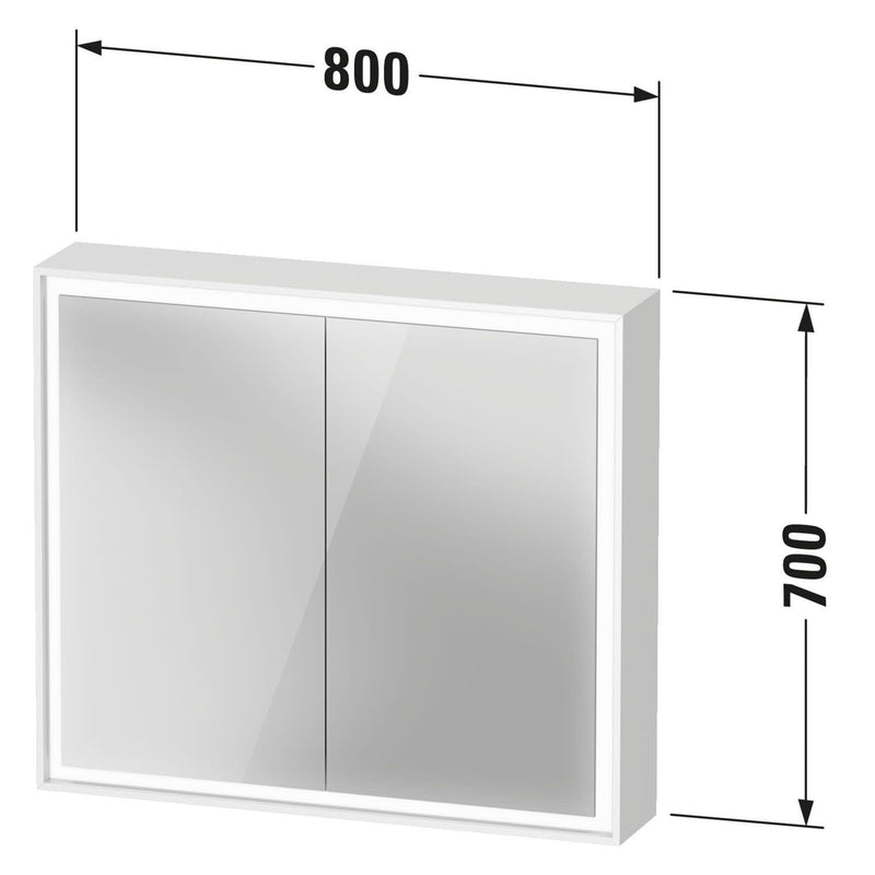 Duravit L-Cube Spiegelschrank 80 x 70 cm, 2 Türen, Steckdose: LKZ 0 (DE,AT)