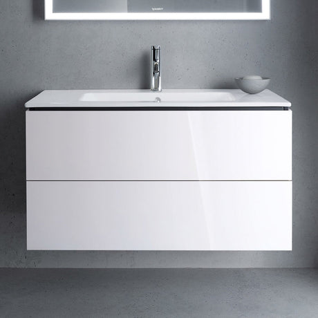 Duravit Me by Starck Waschtisch mit L-Cube Unterschrank 103 x 49 cm mit 2 Schubkästen