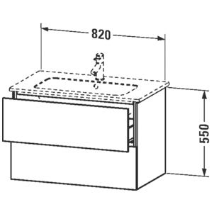 Duravit Me by Starck Waschtisch mit L-Cube Unterschrank 83 x 49 cm mit 2 Schubkästen