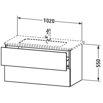 Duravit Me by Starck Waschtisch mit L-Cube Unterschrank 103 x 49 cm mit 2 Schubkästen