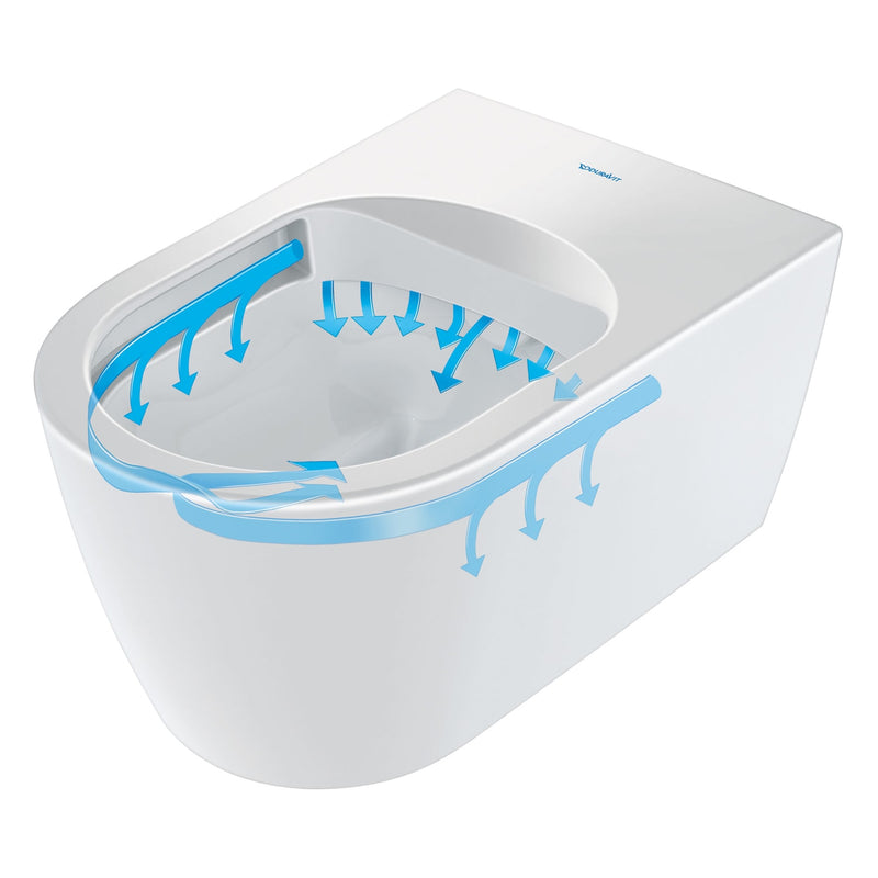 Duravit ME by Starck Wand-WC Rimless mit Wondergliss Komplettset