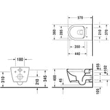 Duravit ME by Starck Wand-WC Rimless mit Wondergliss Komplettset