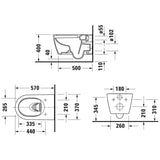 Duravit ME by Starck Wand-WC Rimless Set mit HygieneGlaze und HygieneFlush