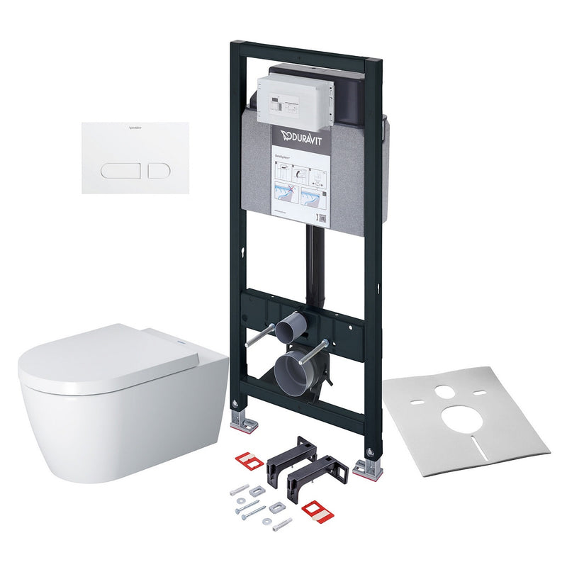 Duravit ME by Starck Wand-WC Rimless mit Wondergliss Komplettset