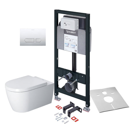 Duravit ME by Starck Wand-WC Rimless mit Wondergliss Komplettset