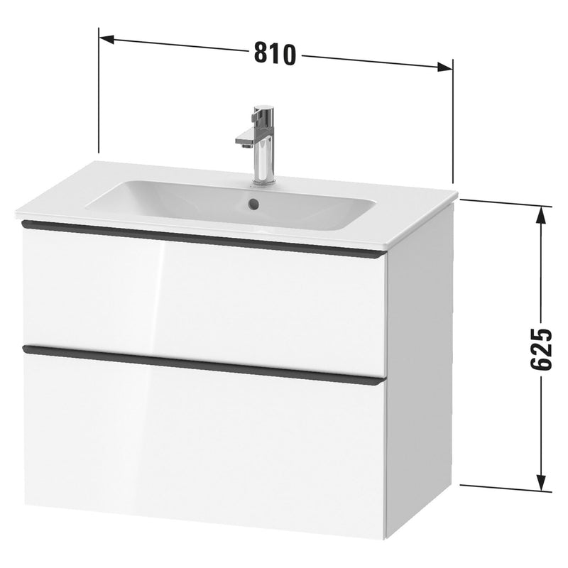 Duravit ME by Stark Waschtisch mit D-Neo Waschtischunterschrank 81 cm mit 2 Auszügen