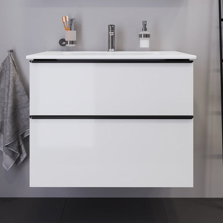 Duravit ME by Stark Waschtisch mit D-Neo Waschtischunterschrank 81 cm mit 2 Auszügen