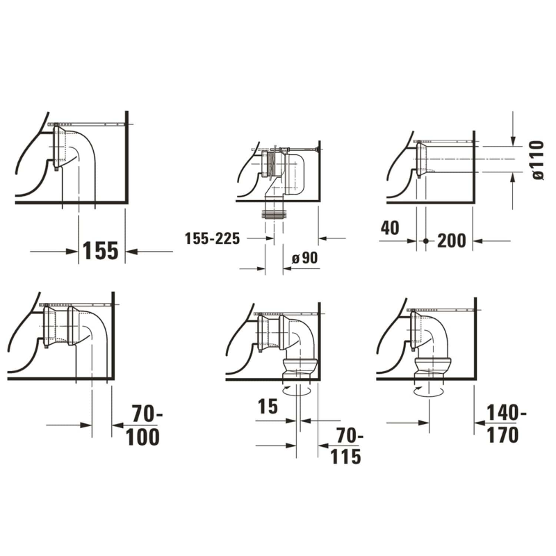 Duravit D-Neo Stand-WC Rimless für Kombination mit Aufsatzspülkasten