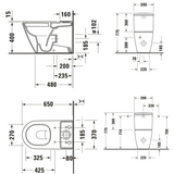 Duravit D-Neo Stand-WC Rimless für Kombination mit Aufsatzspülkasten