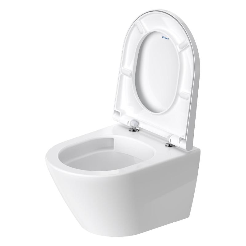 Duravit D-Neo Wand-WC Rimless, Compact-Tiefspüler, mit Durafix