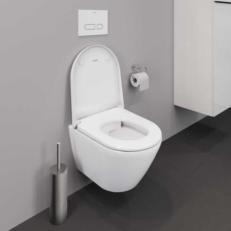 Duravit D-Neo Wand-WC Rimless, Compact-Tiefspüler, mit Durafix