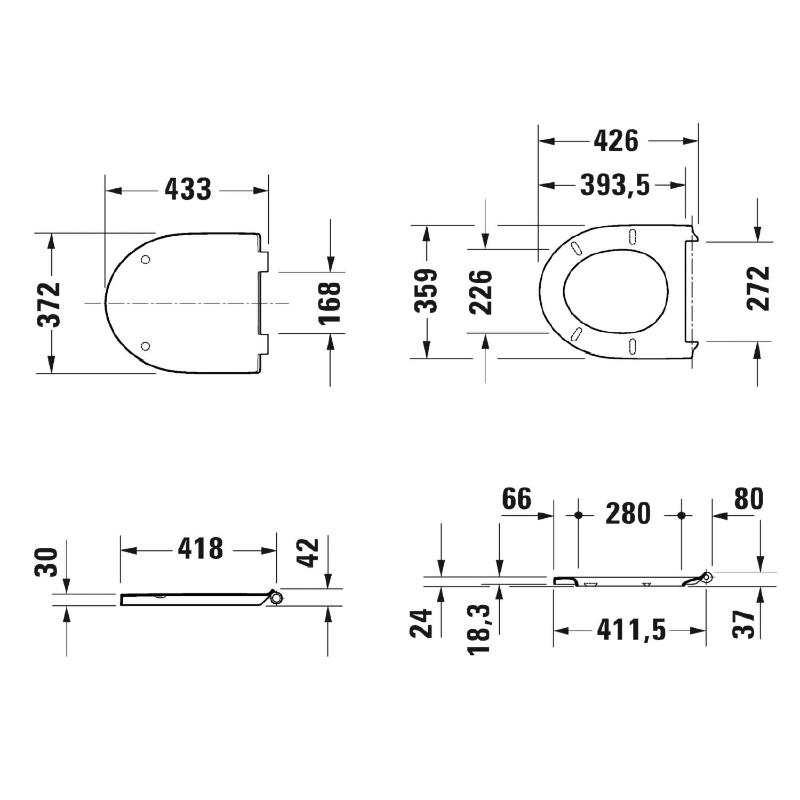 Duravit No. 1 Compact WC-Sitz mit Absenkautomatik