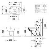 Duravit No. 1 Stand-WC Rimless, Abgang senkrecht