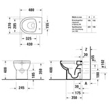 Duravit No. 1 Stand-WC Rimless, Abgang waagerecht