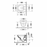 Duravit No. 1 Wand-WC Rimless Set, Compact-Tiefspüler