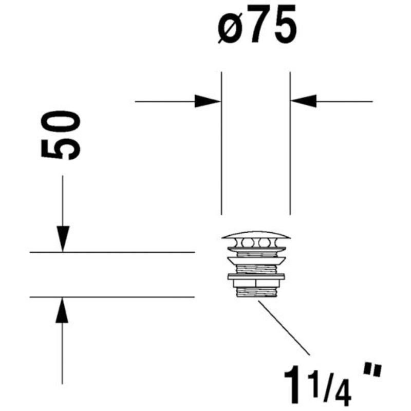 Duravit Schaftventil 5 cm