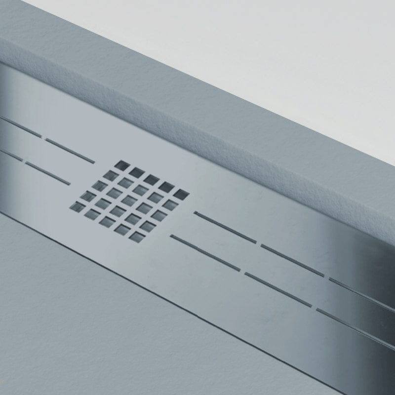 Extra flache Duschwanne ELITE, Schieferoptik, GRAU