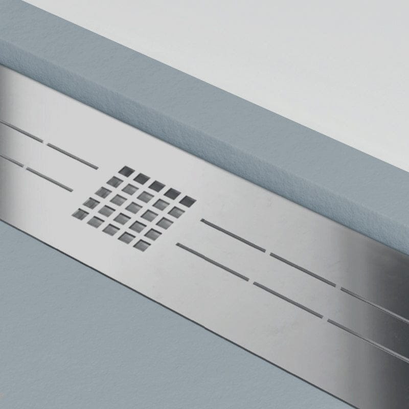 Extra flache Duschwanne ELITE, Schieferoptik, GRAU