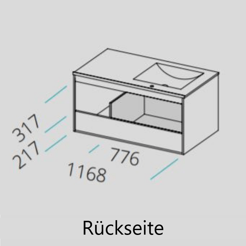 Waschtisch mit Unterschrank hängend TAGUS - 120 cm