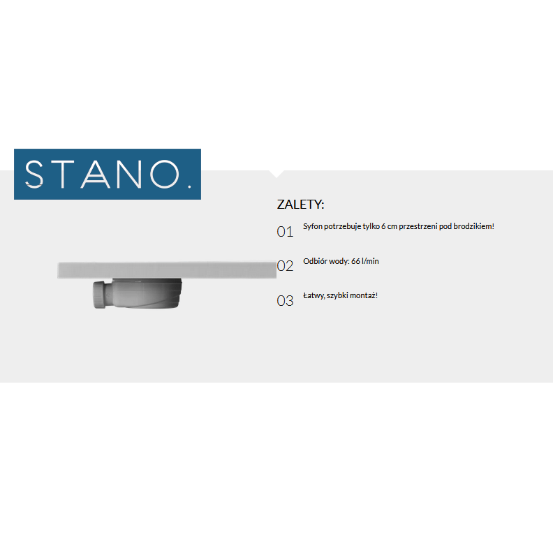 Siphon Ø70 cm EVODRAIN, Einbautiefe 40 mm