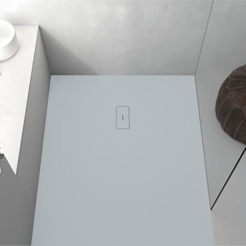 Extra flache Duschwanne FUSION, Schieferoptik, GRAU