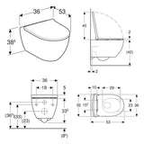 Geberit Acanto Set Wand-WC Tiefspüler, geschlossene Form, TurboFlush, mit WC-Sitz