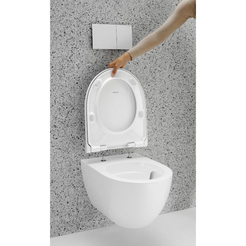 Geberit Acanto Set Wand-WC Tiefspüler, geschlossene Form, TurboFlush, mit WC-Sitz