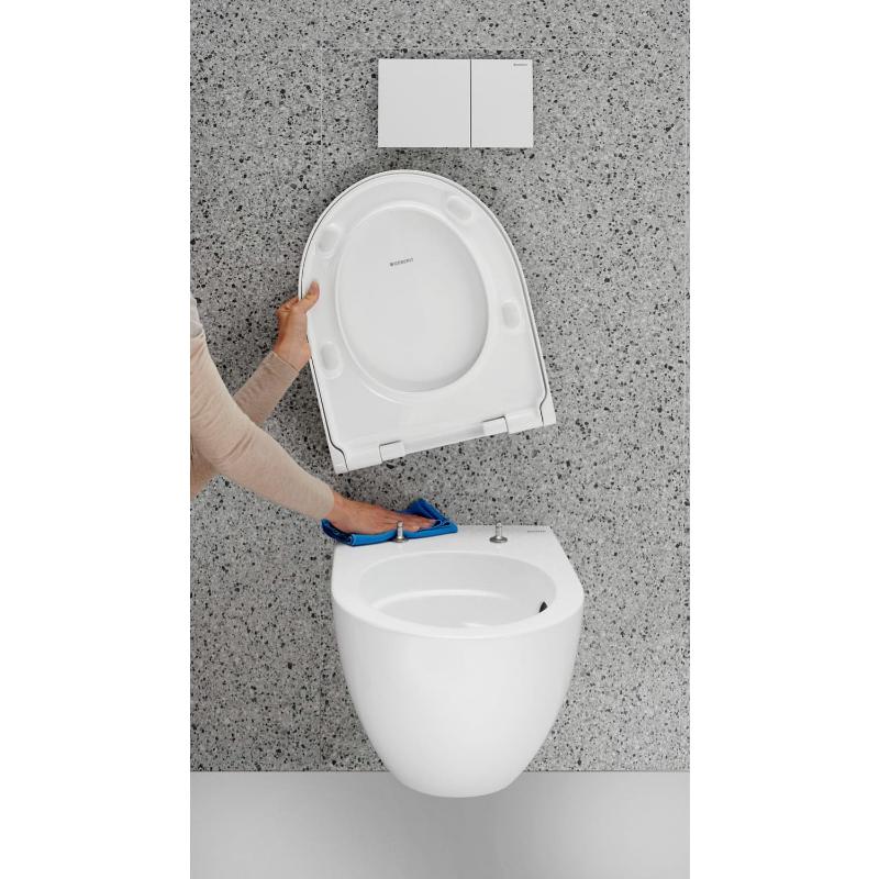 Geberit Acanto Set Wand-WC Tiefspüler, geschlossene Form, TurboFlush, mit WC-Sitz