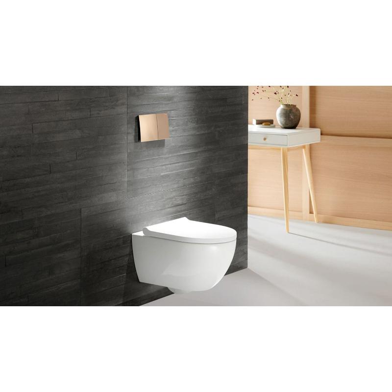 Geberit Acanto Set Wand-WC Tiefspüler, geschlossene Form, TurboFlush, mit WC-Sitz