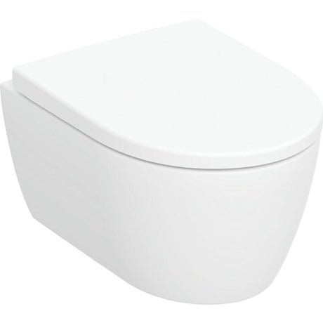 Geberit iCon Set Wand-WC Tiefspüler, verkürzte Ausladung, geschlossene Form, Rimfree, mit WC-Sitz