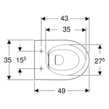 Geberit iCon Wand-WC Tiefspüler, verkürzte Ausladung, geschlossene Form, Rimfree