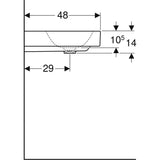 Geberit ONE Waschtisch 60 cm, Abgang vertikal, 1 Hahnloch, ohne Überlauf