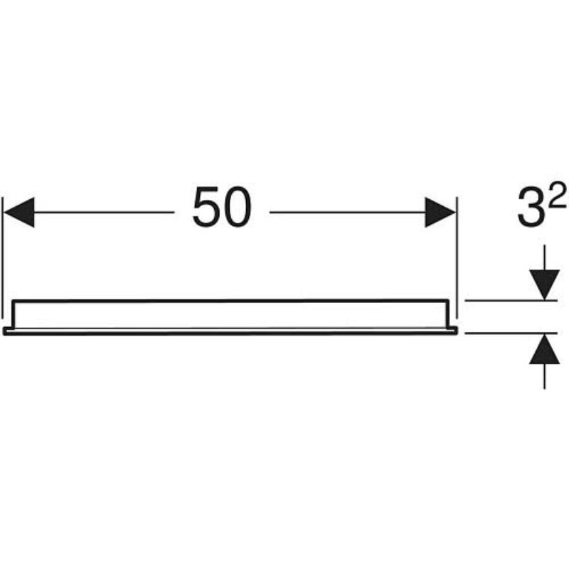 Geberit Option Basic Square Lichtspiegel 50 cm mit Beleuchtung oben – Eleganter Lichtspiegel für Ihr Bad