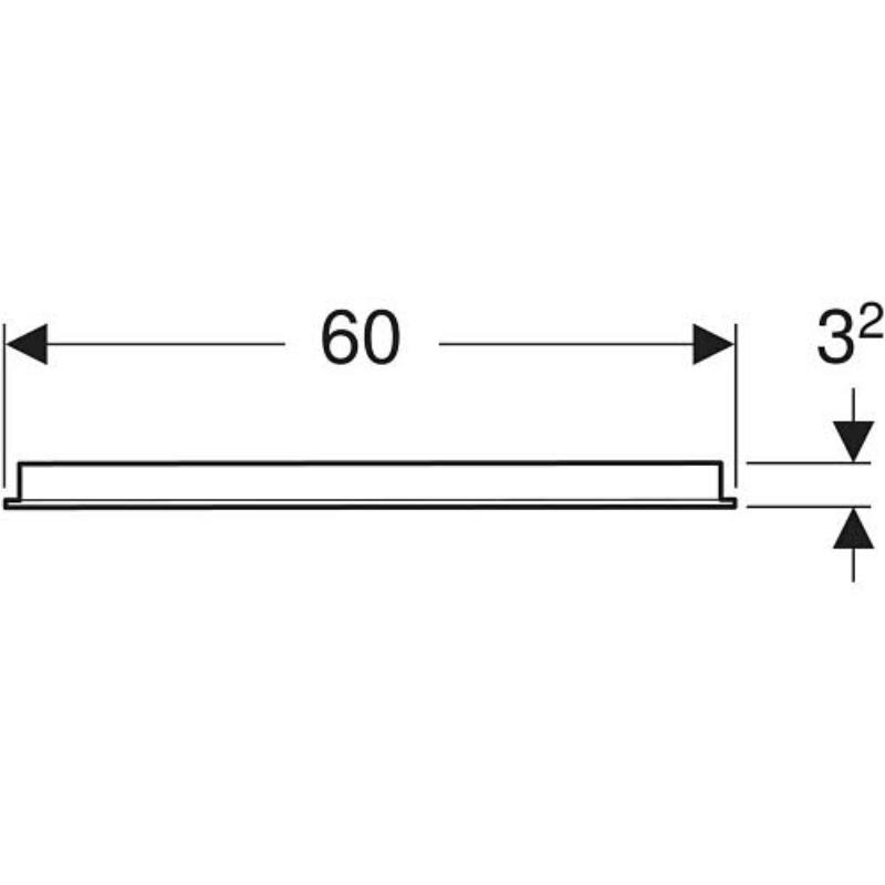 Geberit Option Basic Square Lichtspiegel 60 cm, Beleuchtung oben