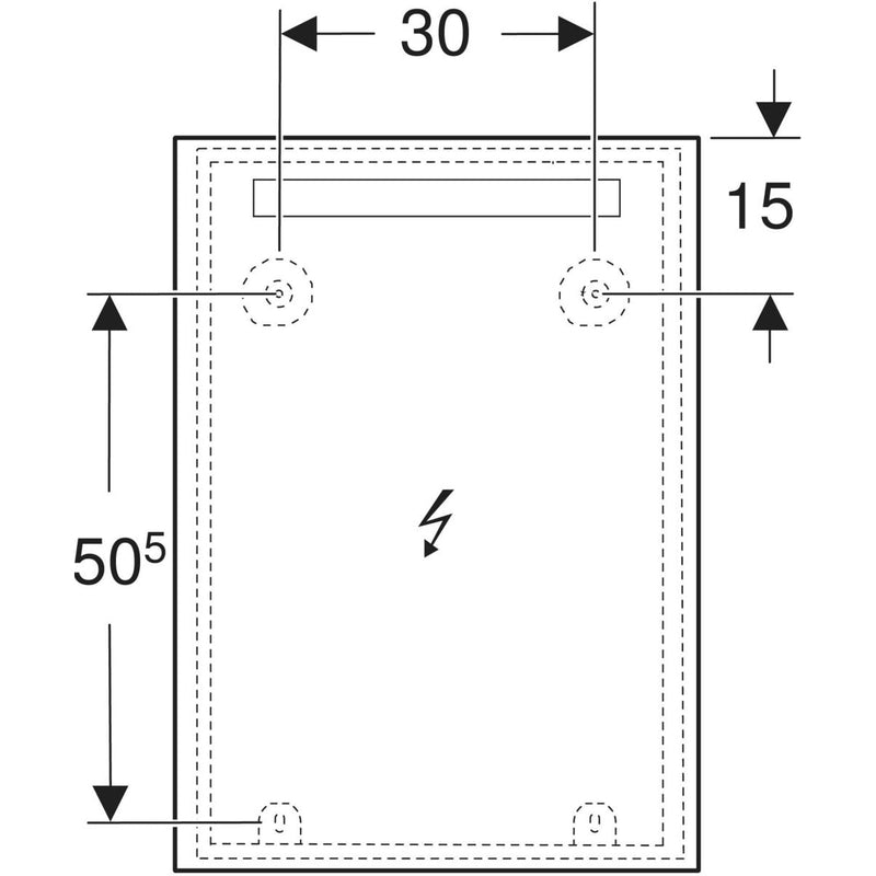 Geberit Option Basic Square Lichtspiegel 50 cm mit Beleuchtung oben – Eleganter Lichtspiegel für Ihr Bad