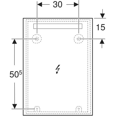 Geberit Option Basic Square Lichtspiegel 50 cm mit Beleuchtung oben – Eleganter Lichtspiegel für Ihr Bad