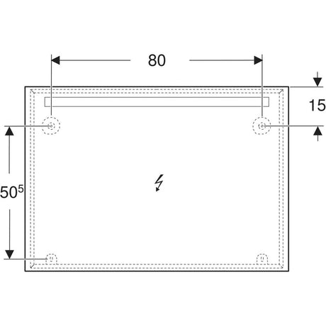 Geberit Option Basic Square Lichtspiegel 100 cm mit Beleuchtung oben – B: 100 T: 3,2 H: 70 cm