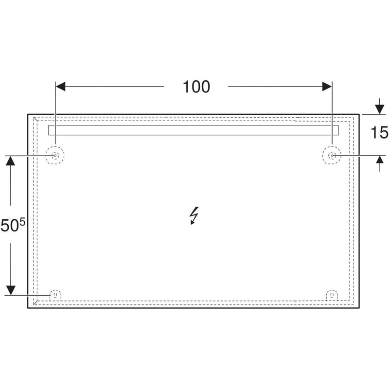 Geberit Option Basic Square Lichtspiegel 120 cm mit Beleuchtung oben für Ihr Bad