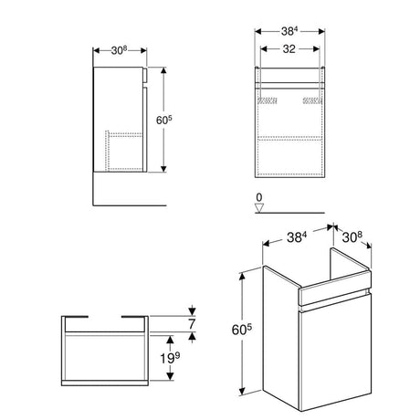 Geberit Renova Plan Unterschrank für Handwaschbecken 45 cm