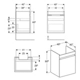 Geberit Renova Plan Unterschrank für Waschtisch 55 cm, mit 1 Schublade und 1 Innenschublade