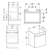 Geberit Renova Plan Unterschrank für Waschtisch 60 cm, mit 1 Schublade und 1 Innenschublade