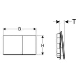 Geberit Betätigungsplatte Sigma70, für 2-Mengenspülung