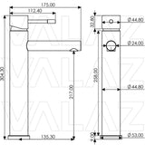 Grifo lavabo alto monomando ASTANA dorado cepillado - Entorno baño