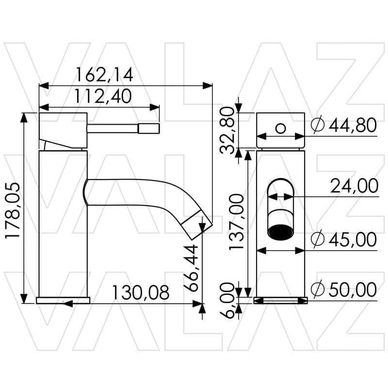 Grifo lavabo monomando DOVER dorado cepillado - Entorno baño