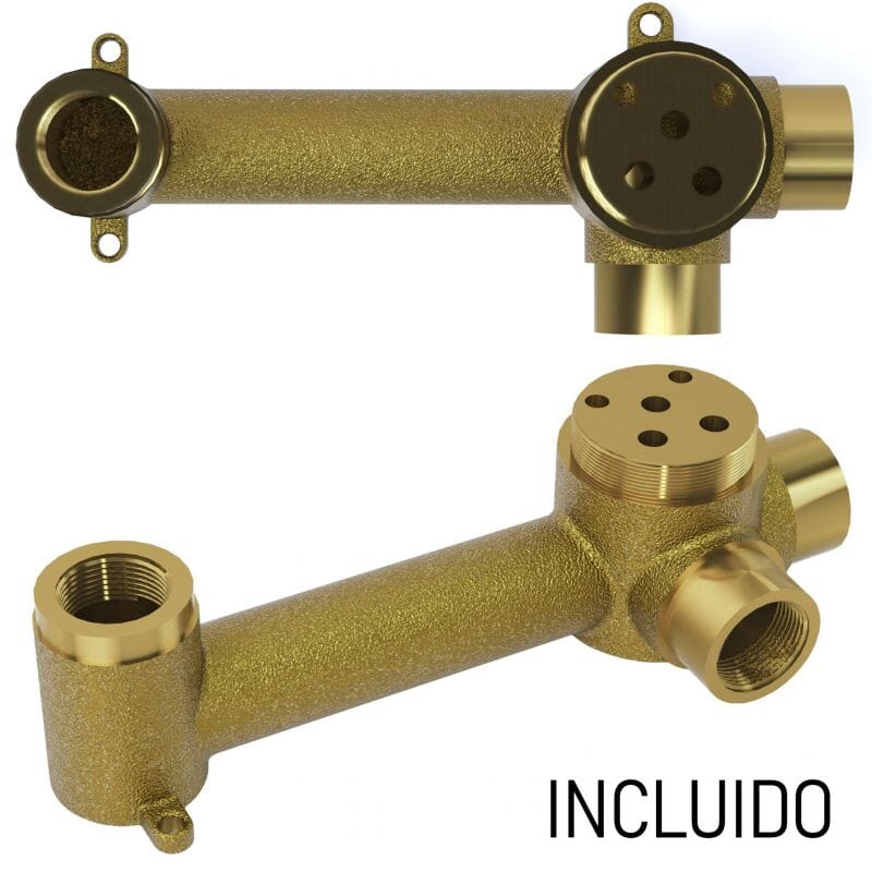 Grifo lavabo empotrado monomando RANDA dorado cepillado - Entorno baño